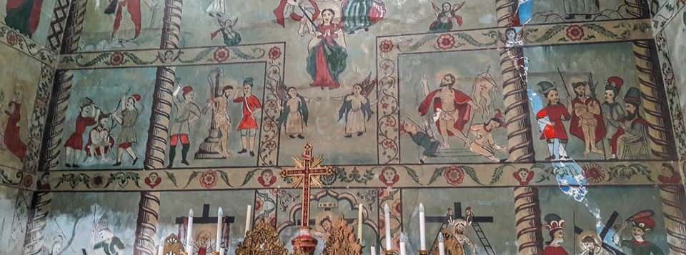 An ancient mural at St. George Orthodox Church, Cheppad.